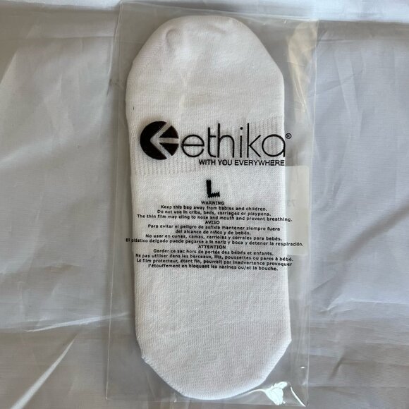 Ethika Men's Large (9 - 12) No Show Socks - Black/Ethika Logo - White - SEALED - Picture 4 of 4